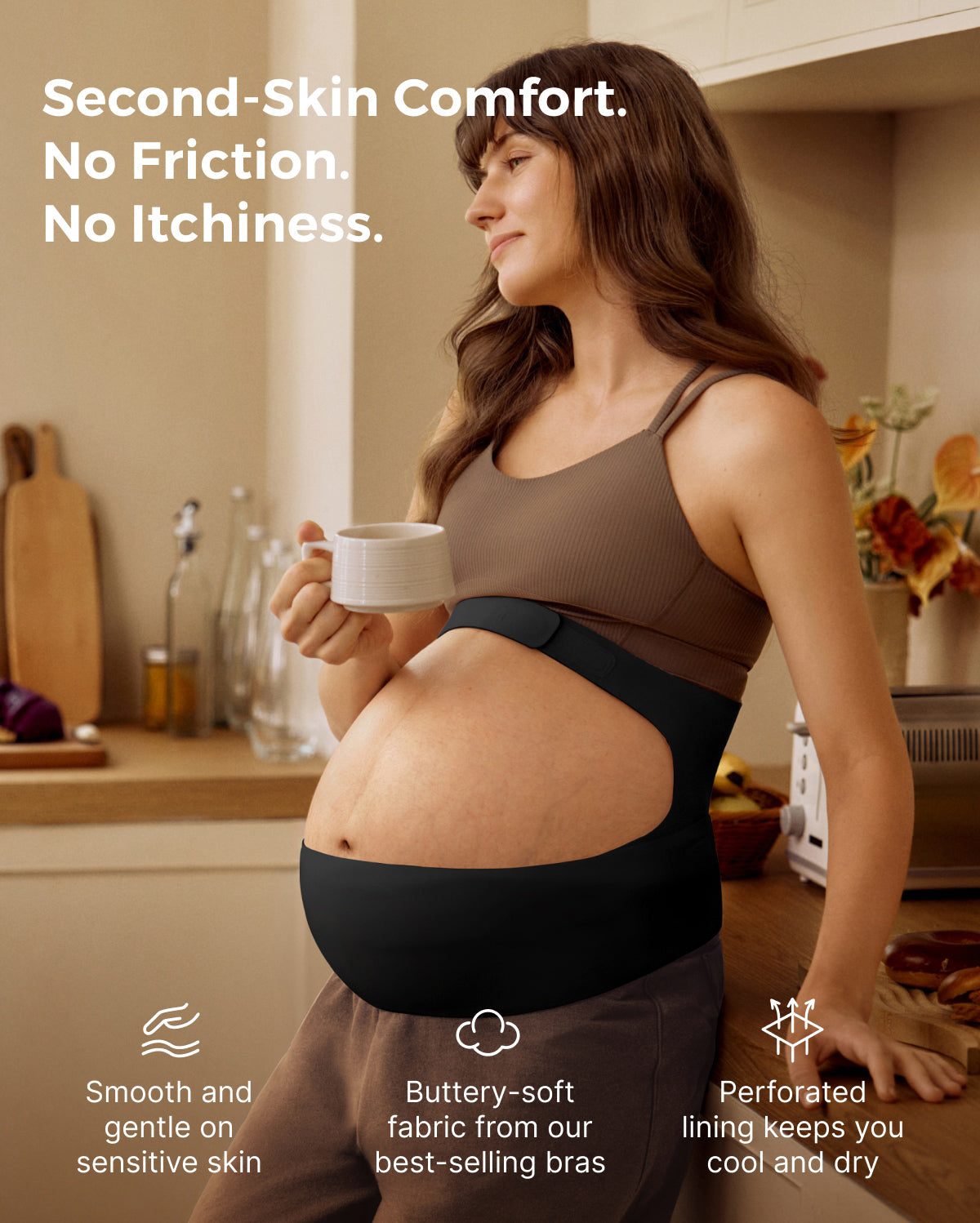 Pregnancy Comfort Bundle: Ergonest Belly Band and Ultra Soft Seamless Nursing Bra YN21