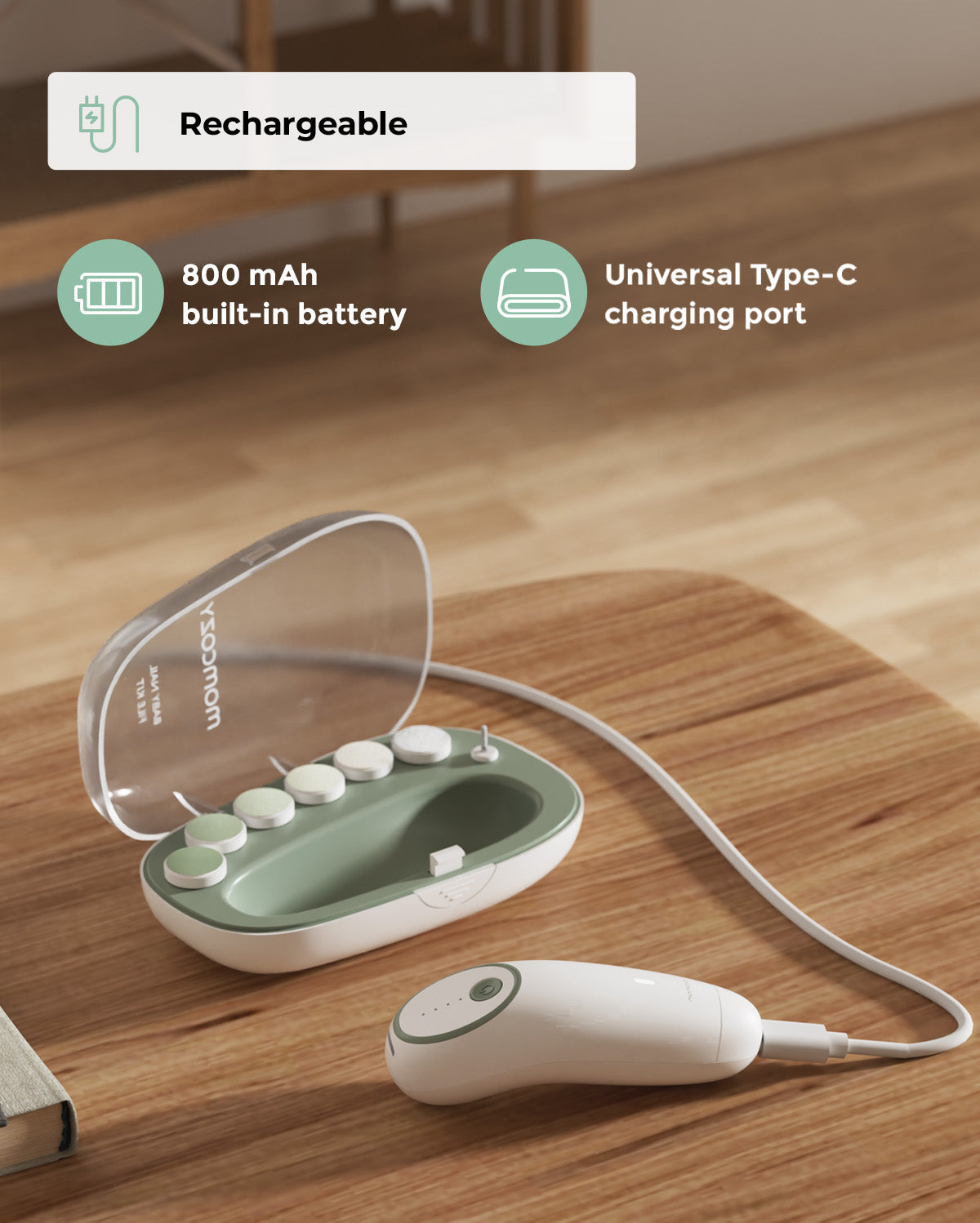Momcozy Electric Baby Nail File: LED Light & Low Noise | SEA