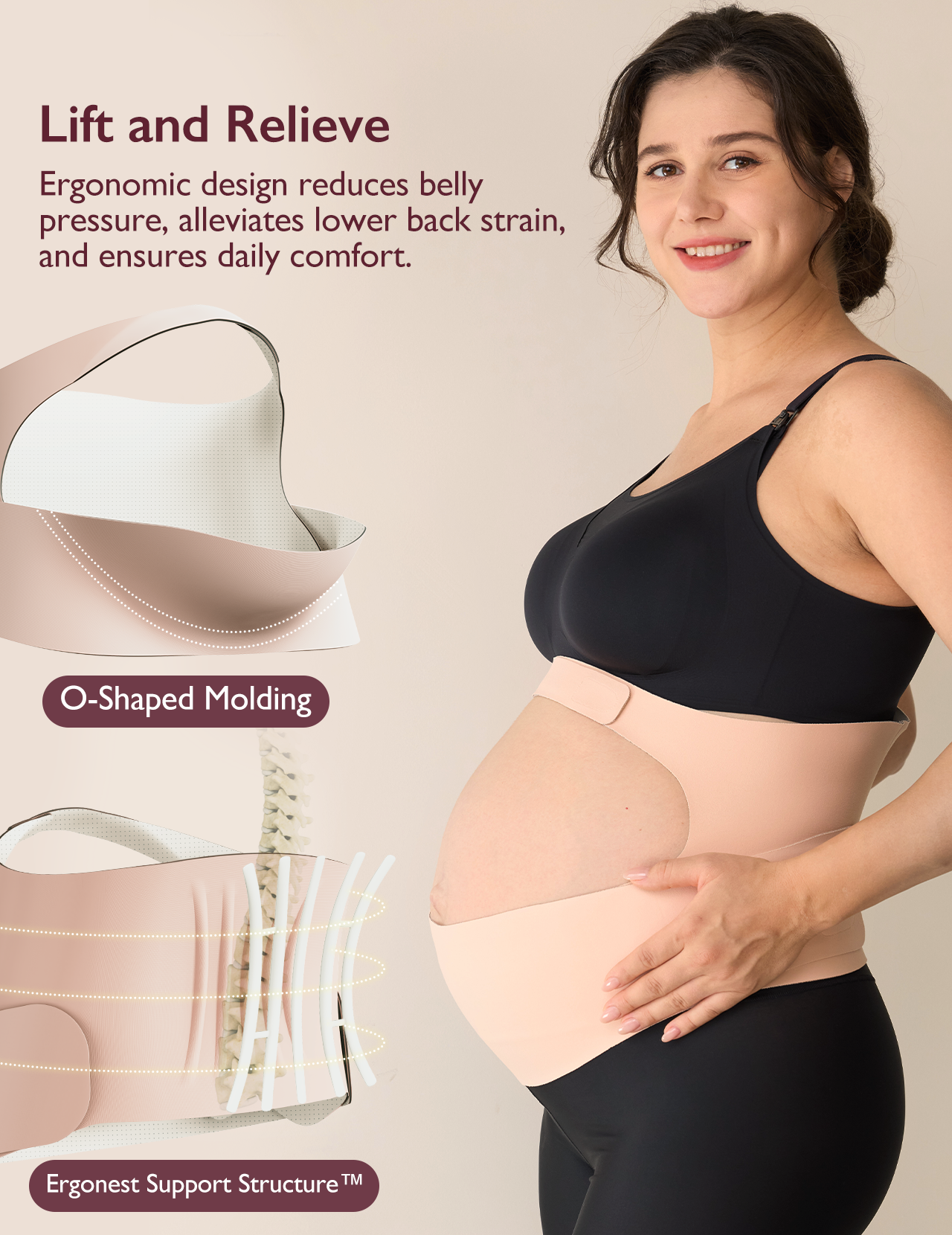 Ergonest Maternity Belly Band & High Waist Pregnancy Underwear &  Pregnancy Wedge Pillows Bundle