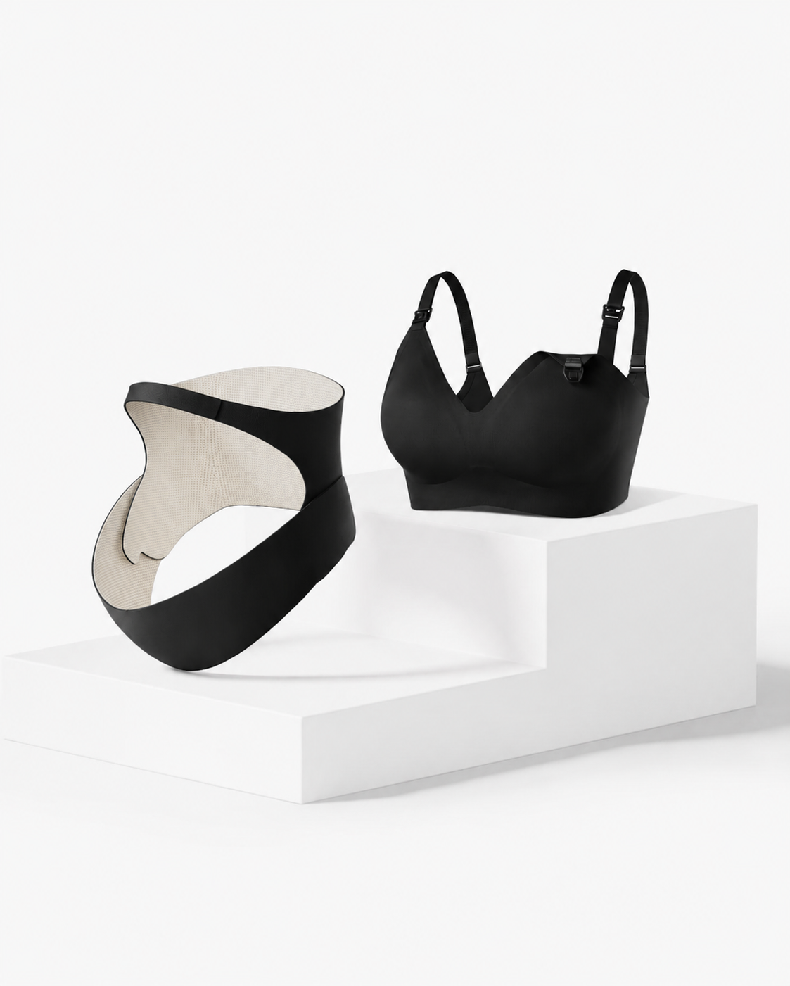 Pregnancy Comfort Bundle: Ergonest Belly Band and Ultra Soft Seamless Nursing Bra YN21